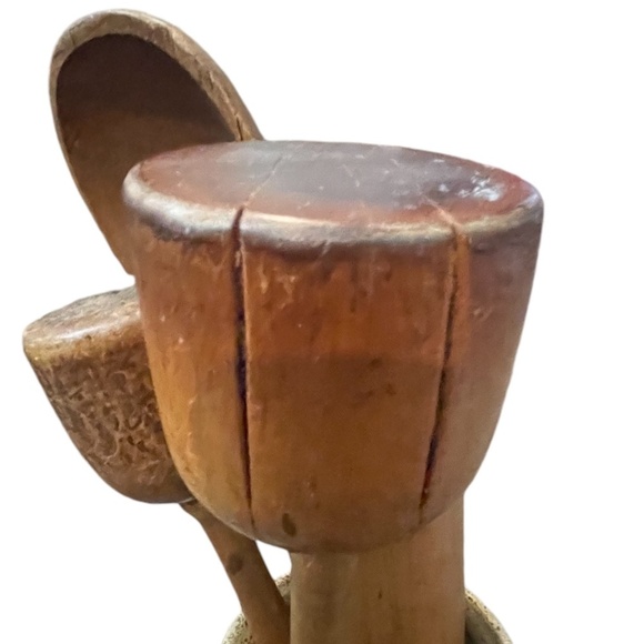 Vintage Kitchen Tall Primitive Farmhouse Decor Solid Wood Narrow Handle Utensils - Picture 9 of 14